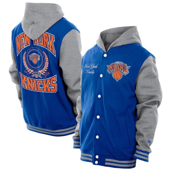 New Era Other - New York Knicks Throwback Prep Chenille Full Snap Hoodie